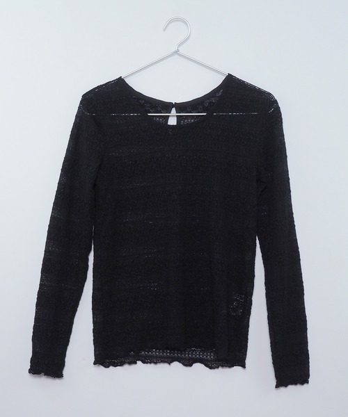 Crisp（クリスプ）の「シアーレースTシャツ（Tシャツ/カットソー・レディース・ブラック/アイボリー/ブルー/ホワイト・FREE）」の21枚目の写真