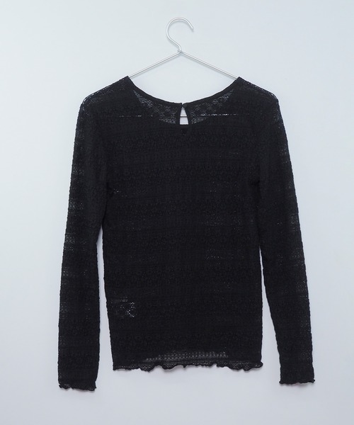 Crisp（クリスプ）の「シアーレースTシャツ（Tシャツ/カットソー・レディース・ブラック/アイボリー/ブルー/ホワイト・FREE）」の20枚目の写真