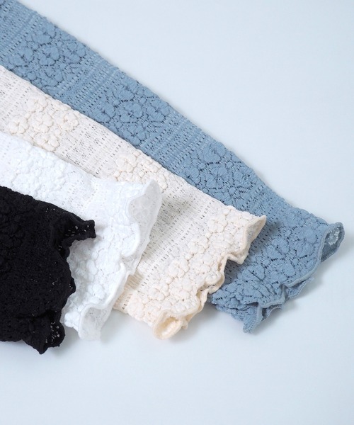 Crisp（クリスプ）の「シアーレースTシャツ（Tシャツ/カットソー・レディース・ブラック/アイボリー/ブルー/ホワイト・FREE）」の19枚目の写真