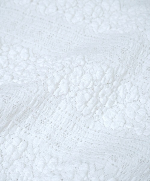 Crisp（クリスプ）の「シアーレースTシャツ（Tシャツ/カットソー・レディース・ブラック/アイボリー/ブルー/ホワイト・FREE）」の18枚目の写真