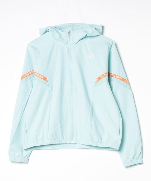 le coq sportif(ルコックスポルティフ)の「ルコックスポルティフ サンスクリーンクロス ジャケット(パーカー・レディース・ネイビー/ホワイト/ブルー・S/M/L/XL)」の3枚目の写真