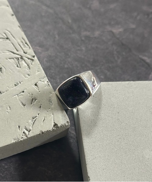 blatto(ブラット)の「【blatto 925silver】スクエアストーン シェル リング bla-ring-00323 U(リング・メンズ・ブラウン系その他/シルバー系その他/ダークブルー/ブラック系その他/ターコイズブルー/ブラック・FREE)」の3枚目の写真