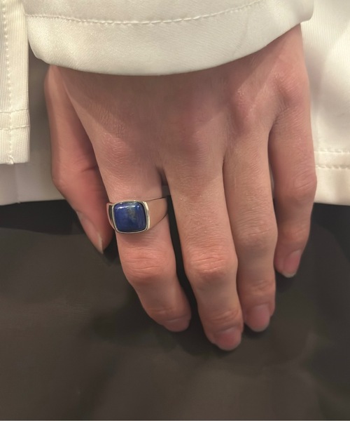 blatto(ブラット)の「【blatto 925silver】スクエアストーン シェル リング bla-ring-00323 U(リング・メンズ・ブラウン系その他/シルバー系その他/ダークブルー/ブラック系その他/ターコイズブルー/ブラック・FREE)」の5枚目の写真