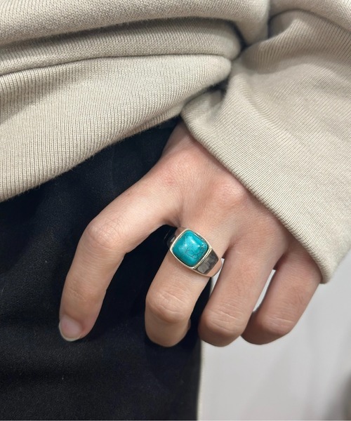 blatto(ブラット)の「【blatto 925silver】スクエアストーン シェル リング bla-ring-00323 U(リング・メンズ・ブラウン系その他/シルバー系その他/ダークブルー/ブラック系その他/ターコイズブルー/ブラック・FREE)」の22枚目の写真