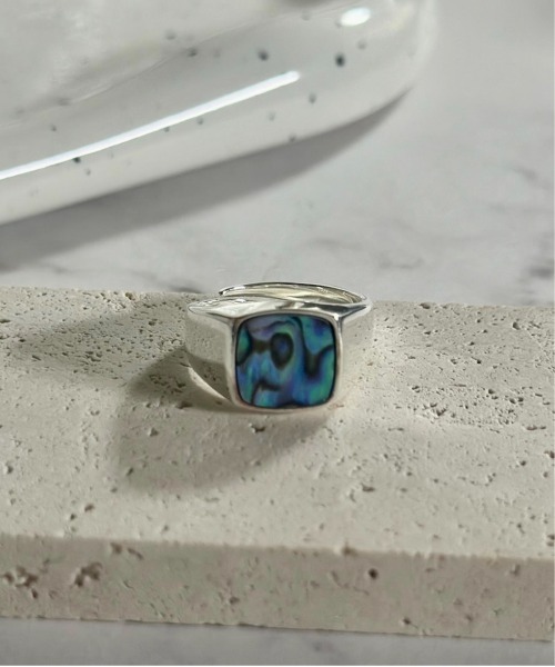 blatto(ブラット)の「【blatto 925silver】スクエアストーン シェル リング bla-ring-00323 U(リング・メンズ・ブラウン系その他/シルバー系その他/ダークブルー/ブラック系その他/ターコイズブルー/ブラック・FREE)」の16枚目の写真