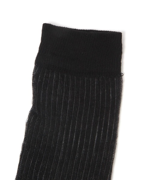 Heather（ヘザー）の「シアーハイSOX　 109492（ソックス/靴下・レディース・ホワイト/ブラック・FREE）」の4枚目の写真