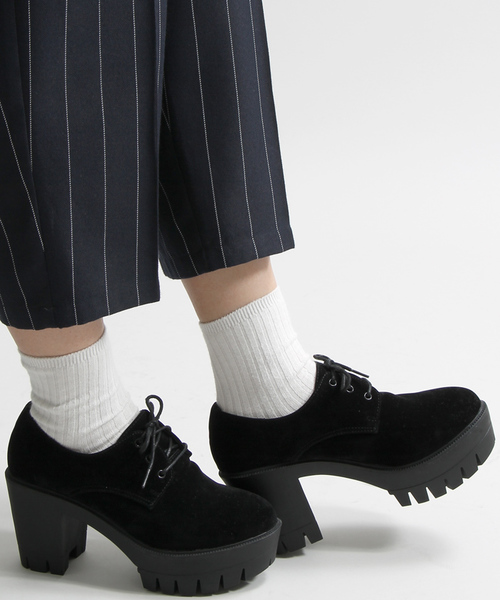 WEGO(ウィゴー)の「WEGO/タンクヒールシューズ(パンプス・レディース・ブラック/ブラウン/ブラック系その他/ワイン・MEDIUM/LARGE)」の3枚目の写真