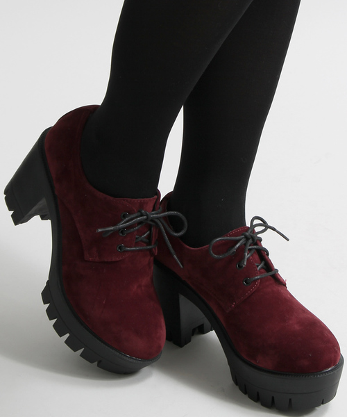WEGO(ウィゴー)の「WEGO/タンクヒールシューズ(パンプス・レディース・ブラック/ブラウン/ブラック系その他/ワイン・MEDIUM/LARGE)」の1枚目の写真
