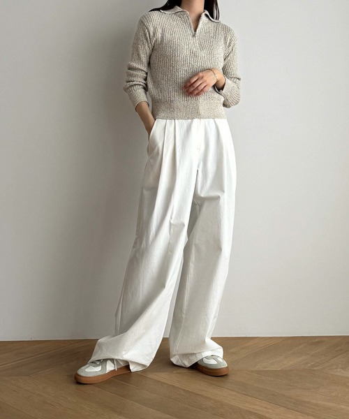 CANAL JEAN（キャナルジーン）の「El mar　ハーフジップポロニット（ニット/セーター・レディース・ネイビー/オートミール・ONE SIZE）」の6枚目の写真