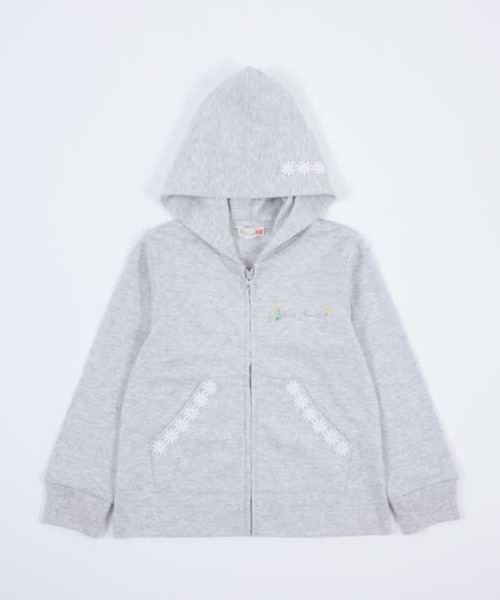 KP（ケーピー）の「刺繍と花レースのパーカー(140～160cm)（パーカー 