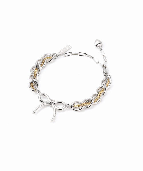 Bijou R.I (ビジューアールアイ)の「【Bijou R.I / ビジューアールアイ】Stitch chain Ribbon Bracelet(ブレスレット・レディース・シルバー・FREE)」の5枚目の写真
