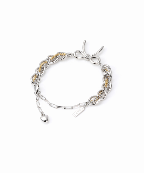 Bijou R.I (ビジューアールアイ)の「【Bijou R.I / ビジューアールアイ】Stitch chain Ribbon Bracelet(ブレスレット・レディース・シルバー・FREE)」の6枚目の写真
