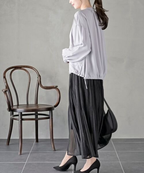 rps(アールピーエス)の「ノーカラーブラウスジャケット(ノーカラージャケット・レディース・オフホワイト/ブラック/カーキ/グレイッシュベージュ・フリー)」の6枚目の写真