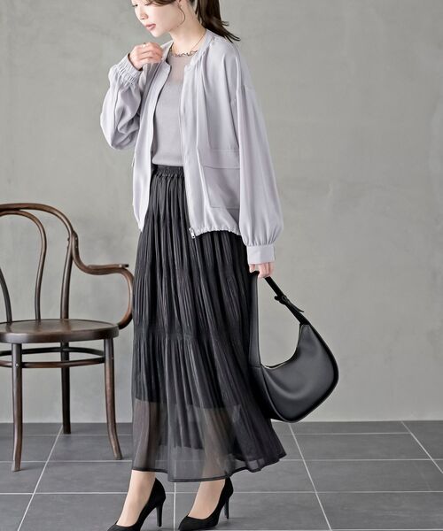 rps(アールピーエス)の「ノーカラーブラウスジャケット(ノーカラージャケット・レディース・オフホワイト/ブラック/カーキ/グレイッシュベージュ・フリー)」の8枚目の写真