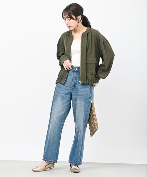 rps(アールピーエス)の「ノーカラーブラウスジャケット(ノーカラージャケット・レディース・オフホワイト/ブラック/カーキ/グレイッシュベージュ・フリー)」の10枚目の写真