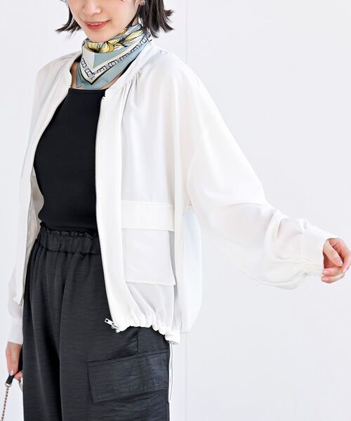 rps(アールピーエス)の「ノーカラーブラウスジャケット(ノーカラージャケット・レディース・オフホワイト/ブラック/カーキ/グレイッシュベージュ・フリー)」の20枚目の写真