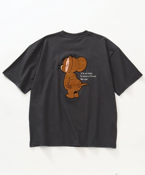Tom&Jerry(トムアンドジェリー)の「【Tom & Jerry/トム & ジェリー】アートワークデザイン サガラ刺繍 ルーズ 半袖クルーネックTシャツ(Tシャツ/カットソー・メンズ・スミクロ/ブルー系その他/グリーン/オフホワイト・LL/M/L)」の2枚目の写真