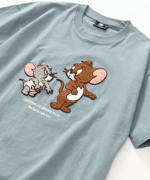 Tom&Jerry(トムアンドジェリー)の「【Tom & Jerry/トム & ジェリー】アートワークデザイン サガラ刺繍 ルーズ 半袖クルーネックTシャツ(Tシャツ/カットソー・メンズ・スミクロ/ブルー系その他/グリーン/オフホワイト・LL/M/L)」の14枚目の写真