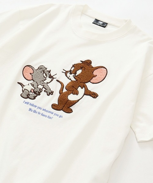 Tom&Jerry(トムアンドジェリー)の「【Tom & Jerry/トム & ジェリー】アートワークデザイン サガラ刺繍 ルーズ 半袖クルーネックTシャツ(Tシャツ/カットソー・メンズ・スミクロ/ブルー系その他/グリーン/オフホワイト・LL/M/L)」の13枚目の写真