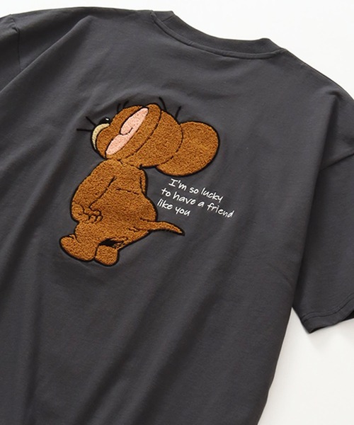 Tom&Jerry(トムアンドジェリー)の「【Tom & Jerry/トム & ジェリー】アートワークデザイン サガラ刺繍 ルーズ 半袖クルーネックTシャツ(Tシャツ/カットソー・メンズ・スミクロ/ブルー系その他/グリーン/オフホワイト・LL/M/L)」の10枚目の写真