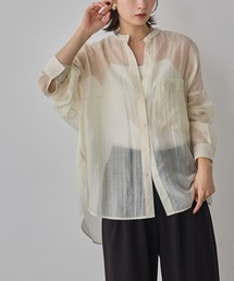 hunch | 【WEB限定/別注】バンドカラー シアーシャツ(シャツ/ブラウス)