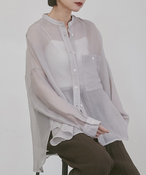 murachi1980様、専用 セール】【WEB限定/別注】バンドカラー シアーシャツ（シャツ