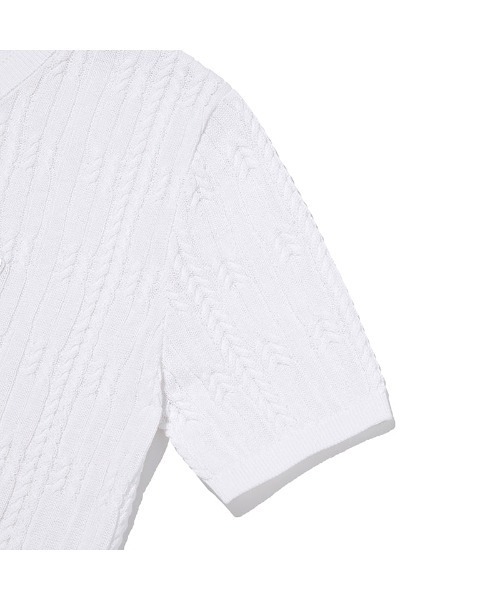 KIRSH（キルシー）の「KIRSH SMALL CHERRY CABLE CROP SHORT SLEEVE KNIT CARDIGAN キルシー スモールチェリー ケーブル クロップ ニットカーディガン【S】（カーディガン/ボレロ・レディース・ピンク/ホワイト/ライトグレー・ONE SIZE）」の9枚目の写真