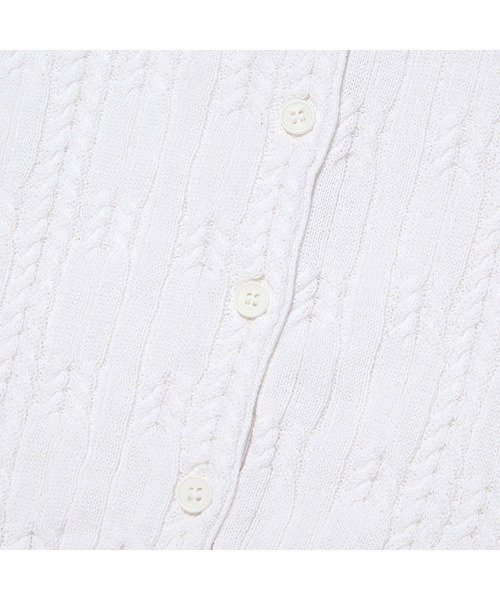 KIRSH（キルシー）の「KIRSH SMALL CHERRY CABLE CROP SHORT SLEEVE KNIT CARDIGAN キルシー スモールチェリー ケーブル クロップ ニットカーディガン【S】（カーディガン/ボレロ・レディース・ピンク/ホワイト/ライトグレー・ONE SIZE）」の7枚目の写真