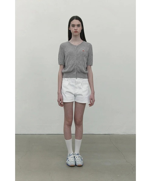 KIRSH（キルシー）の「KIRSH SMALL CHERRY CABLE CROP SHORT SLEEVE KNIT CARDIGAN キルシー スモールチェリー ケーブル クロップ ニットカーディガン【S】（カーディガン/ボレロ・レディース・ピンク/ホワイト/ライトグレー・ONE SIZE）」の10枚目の写真
