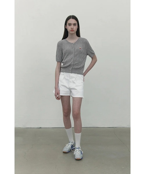 KIRSH（キルシー）の「KIRSH SMALL CHERRY CABLE CROP SHORT SLEEVE KNIT CARDIGAN キルシー スモールチェリー ケーブル クロップ ニットカーディガン【S】（カーディガン/ボレロ・レディース・ピンク/ホワイト/ライトグレー・ONE SIZE）」の12枚目の写真