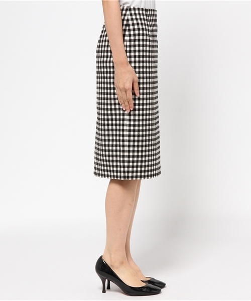 NATURAL BEAUTY BASIC（ナチュラルビューティーベーシック）の「【JJ 11月号掲載】ギンガムタイトスカート（スカート・レディース・グレー系その他/ブラック系その他・MEDIUM/SMALL/LARGE/X-SMALL）」の4枚目の写真