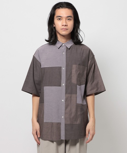 niko and（ニコアンド）の「パッチワーク半袖シャツ（シャツ