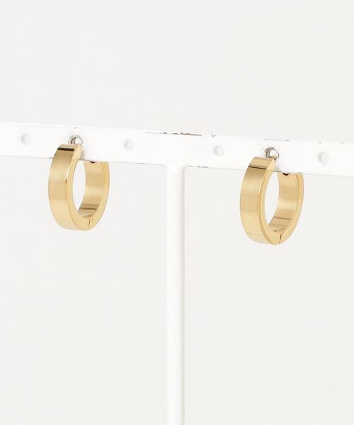 AKEL(アケル)の「【AKEL】アケル/ リングフープピアス(2個セット)/金属アレルギー対応(サージカルステンレス)(ピアス(両耳用)・メンズ・ブラック/ゴールド・FREE)」の6枚目の写真