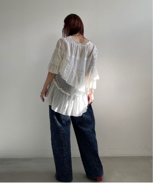 Ameri（アメリ）の「MEDI INDIA COTTON ASYMMETRY BLOUSE
