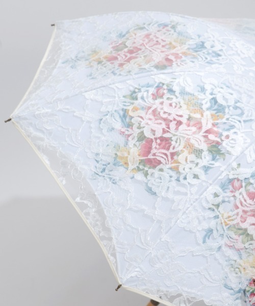 axes femme(アクシーズファム)の「レース重ねオーナメント柄傘(長傘・レディース・ブラック/ホワイト・FREE)」の5枚目の写真