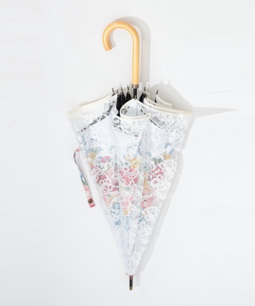 axes femme(アクシーズファム)の「レース重ねオーナメント柄傘(長傘・レディース・ブラック/ホワイト・FREE)」の7枚目の写真