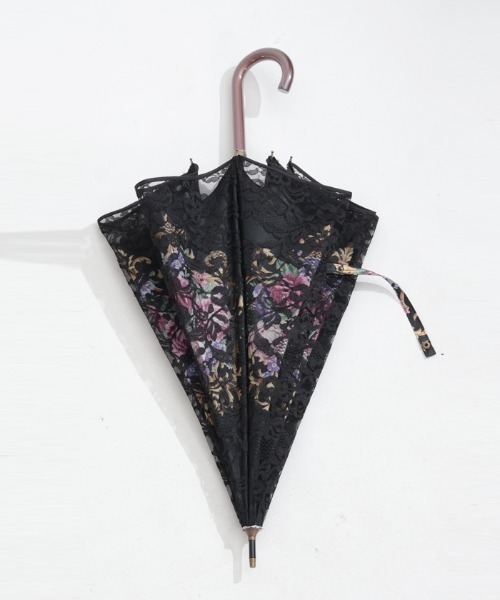 axes femme(アクシーズファム)の「レース重ねオーナメント柄傘(長傘・レディース・ブラック/ホワイト・FREE)」の13枚目の写真