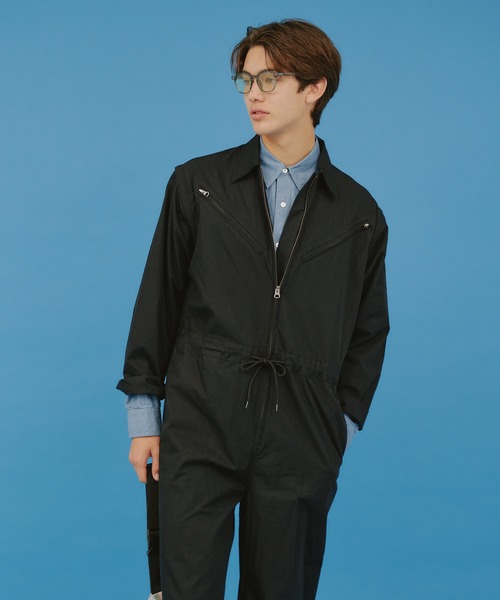WHIMSIC(ウィムジック)の「【UNISEX/2サイズ展開】CVCタンカースジャンプスーツ(つなぎ/オールインワン・メンズ・ブラック・1/2)」の15枚目の写真