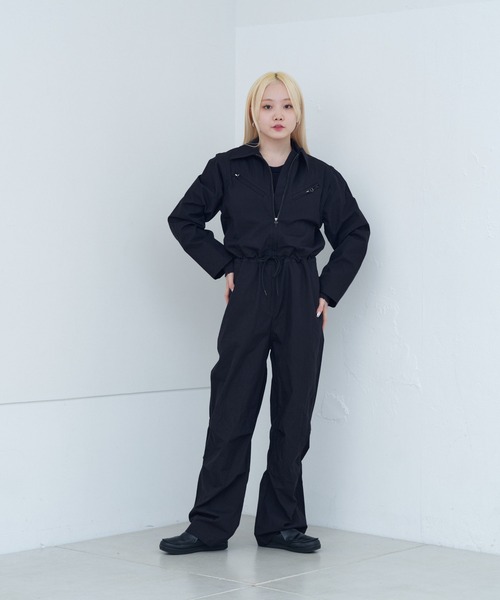 WHIMSIC(ウィムジック)の「【UNISEX/2サイズ展開】CVCタンカースジャンプスーツ(つなぎ/オールインワン・メンズ・ブラック・1/2)」の18枚目の写真