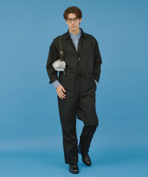 WHIMSIC(ウィムジック)の「【UNISEX/2サイズ展開】CVCタンカースジャンプスーツ(つなぎ/オールインワン・メンズ・ブラック・1/2)」の13枚目の写真