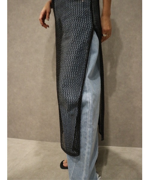 TRUNC(トランクエイティーエイト)の「Glitter Mesh Dress(ワンピース・レディース・ゴールド/ブラック・FREE)」の20枚目の写真