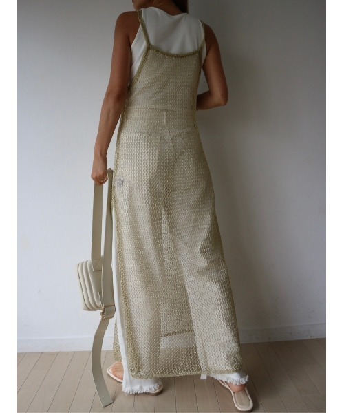TRUNC(トランクエイティーエイト)の「Glitter Mesh Dress(ワンピース・レディース・ゴールド/ブラック・FREE)」の9枚目の写真