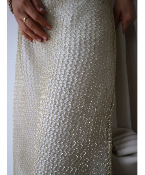 TRUNC(トランクエイティーエイト)の「Glitter Mesh Dress(ワンピース・レディース・ゴールド/ブラック・FREE)」の8枚目の写真