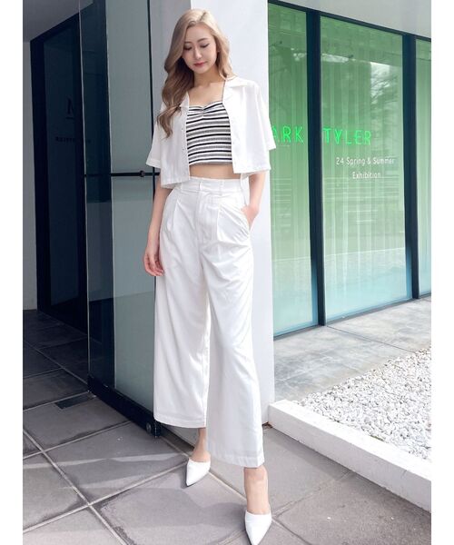 GYDA（ジェイダ）の「ワッフルボーダーベアビスチェ（キャミソール・レディース・ブラウン/グリーン/オフホワイト・FREE）」の13枚目の写真