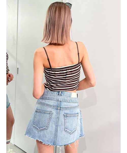 GYDA（ジェイダ）の「ワッフルボーダーベアビスチェ（キャミソール・レディース・ブラウン/グリーン/オフホワイト・FREE）」の17枚目の写真