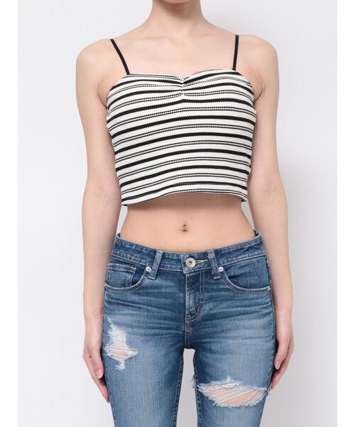 GYDA（ジェイダ）の「ワッフルボーダーベアビスチェ（キャミソール・レディース・ブラウン/グリーン/オフホワイト・FREE）」の21枚目の写真