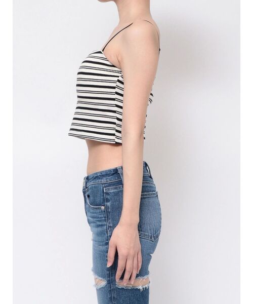 GYDA（ジェイダ）の「ワッフルボーダーベアビスチェ（キャミソール・レディース・ブラウン/グリーン/オフホワイト・FREE）」の22枚目の写真