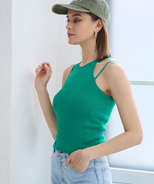 FOREVER 21（フォーエバー トゥエンティーワン）の「【2024SS】アメスリニットタンク（タンクトップ・レディース・グリーン/ピンク/ブラック/オフホワイト・SMALL/MEDIUM）」の15枚目の写真