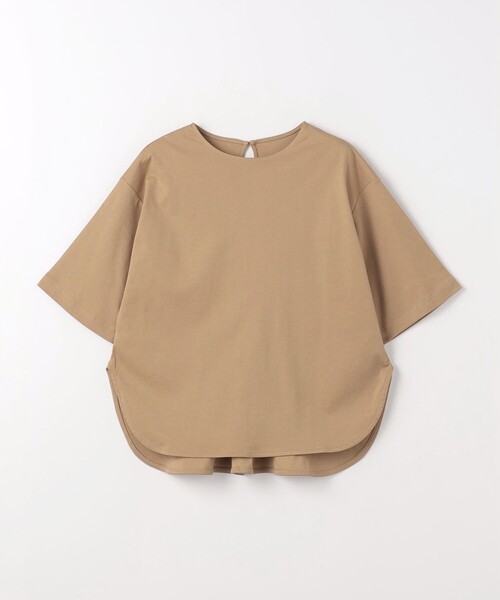 green label relaxing（グリーンレーベルリラクシング）の「KOKAGE タック ラウンドヘム プルオーバー カットソー -接触冷感・UVカット-（Tシャツ/カットソー・レディース・ベージュ/ネイビー/オフホワイト/ブラック・FREE）」の14枚目の写真