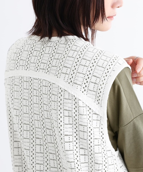 n'OrLABEL（ノアールレーベル）の「『ノーカラーレースジレ』（ベスト・レディース・ブラック/オフホワイト・1/2）」の11枚目の写真
